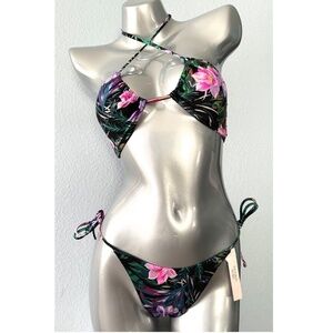 Victoria's Secret Swim Bikini Set Nwt Multi Way Top & Side Tie Cheeky Bottom